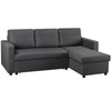 Sectional Sofa with Chaise L-Shaped Reversible Sofa Bed with Storage Dark Gray