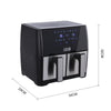 UK Double Basket Air Fryer 1700W Large Digital 9 Litre Dual with Timer Non-Stick