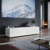 High Gloss Floating TV Unit Stand Cabinet 140cm White Wall Mounted Entertainment
