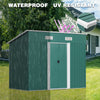 4x6ft Outdoor Storage Shed Double Sliding Door Vents Garden Shed Tool Bike Shed