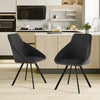 2Pcs Grey Dining Chairs Velvet Padded Seat Dining Room Chair Modern High Back