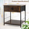 Set of 2 Nightstand 2-tier Bedside End Sofa Coffee Table Storage Table W/ Drawer