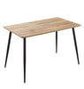 Small Dining Table, Brown Oak Effect Top Kitchen Table in Black Metal Legs,120cm