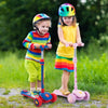Folding Scooter Toddlers LED Lighted Kick Scooter 3-wheeled Kickboard Rose