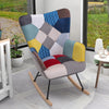 Relax Rocking Chair Fabric Upholstered Single Sofa Armchair w/Solid Wood Legs