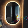 Super Bright Oval LED Bathroom Mirror Bluetooth Beauty Care Mirror Non-flicker