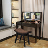 Make-Up Stool Dressing Chair with Curved Seat Cushion Wooden Desk Stool