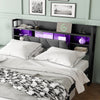 Double Bed Frame Industrial Metal Platform Bed with Headboard & Drawers Storage