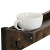 Tea Coffee Mug Rack Storage Holder Cup Hanger Wood Wall Mounted Teacup Organizer