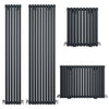 Black Designer Radiator Vertical Horizontal Oval Column Central Heating Rads