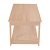 Modern Coffee Table 2-Tier Wooden Center Table Large Side Table Living Room