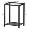 Set of 2 Side Tables End Table Nightstands Tempered Glass Bedside Tables Black
