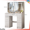 Bedroom Dressing Vanity Table Large Makeup Desk with LED Lighted Mirror 7 Drawer