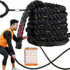 2025New 38mm Battle Ropes 15m, Heavy Duty w/Protective Cover, for Home/Gym