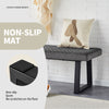 Grey Bed Bench End Stool Fabric Tufted Upholstered Accent Chair Ottoman Seat