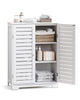 Mondeer Shutter Bathroom Storage Cabinet Floor Standing w/ 2 Adjustable Shelves