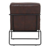 Mid-Century Modern Upholstered Distressed PU Leather Armchair Chair w/Metal Base