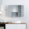 Bathroom Mirror Cabinet with Shelf Storage Double Door Stainless Steel 800×600mm