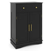 Floor Storage Cabinet Modern Buffet Sideboard with Drawer & Doors-Black