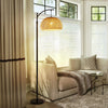 Floor Lamp with Bamboo Shade, Floor Lamp for Home Office, Bedroom, Living Room