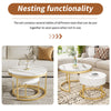 Nest of Tables Set of 2 Round Coffee Tables With Drawer Side Tables Living Room