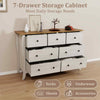 Freestanding Dresser Chest of Drawers 7-Drawer Cabinet w/4 Big Drawers-Grey