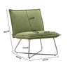 Green Linen Fabric Upholstered Leisure Armchair Accent Chair w/Chrome Metal Leg