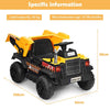 12V Battery Powered Dump Truck Kids Ride On Engineering Car Toy w/Remote Control