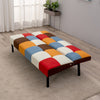 Patchwork Fabric Sofa bed Click Clack Couch Recliner Metal Frame Bed