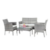 4 Piece Rattan Garden Outdoor Furniture Set Table Chairs Sofa Wicker Patio Set