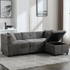 3 Seater Sofa Corner Sofa with Storage Chaise L Shaped Sofa Couch Settee Grey