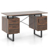 Computer Desk Home Office Desk with Floating Desktop & Dual Drawers Rustic Brown