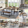 6Pcs Dining Table & Chairs Set Kitchen Furniture With Storage Bench Space-Saving
