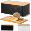 Bread Bin With Bamboo Lid as Cutting Chopping Board Loaf Storage Container