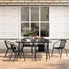 Garden Bistro Furniture Table Rattan Chairs Variable Shape with Umbrella Hole