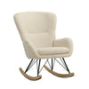 Luxury Teddy Fabric Upholstered Armchair Swing Chair Lazy Relaxing Rocking Chair