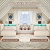 Day Bed 3ft Upholstered Single Bed Frame with Storage Drawers & LED Lights Beige