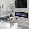 Electric Insert Mounted 70'' Fireplace Wall Hanging Fire Heater Remote 12 Colors