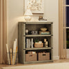 Wooden Bookcase 3 Tier Shelving Display Storage Shelf Unit Wood Furniture