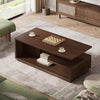 47.24" Coffee Table with Storage Shelf, 3-Tier Rectangle Wooden Center Tea Table