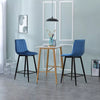 Set of 2 Velvet Chairs High Back Bar Stools Footrest Backrest Metal Legs Pub