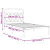 Metal Bed Frame with Headboard White 100x200 F6N1