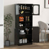 Narrow Storage Organizer Bathroom Cabinet w/Adjustable Shelves-Black