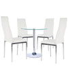 Round Glass Bar Table Breakfast Kitchen DiningRoom Bistro Patio Modern Furniture