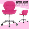 Computer Desk Chair Office Cushioned Chair Chrome Legs Swivel Fabric/PU/Velvet
