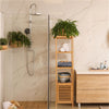 Tall Bamboo Bathroom Storage Cabinet Unit Cupboard with 3 Open Shelves