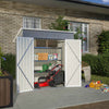 Garden Shed Pent Roof 4X6FT Metal Free Foundation Base Storage House Grey