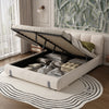 Double 4ft6 Grey White Fabric Ottoman Storage Bed Velvet Gas Lift Up Storage Bed