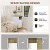 Mobile Folding Dining Table with Wheels Storage Cabinet Drop Leaf Kitchen Table