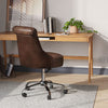 Home Office Chair PU Leather Computer Desk Chair Swivel Armless Chair Study Work